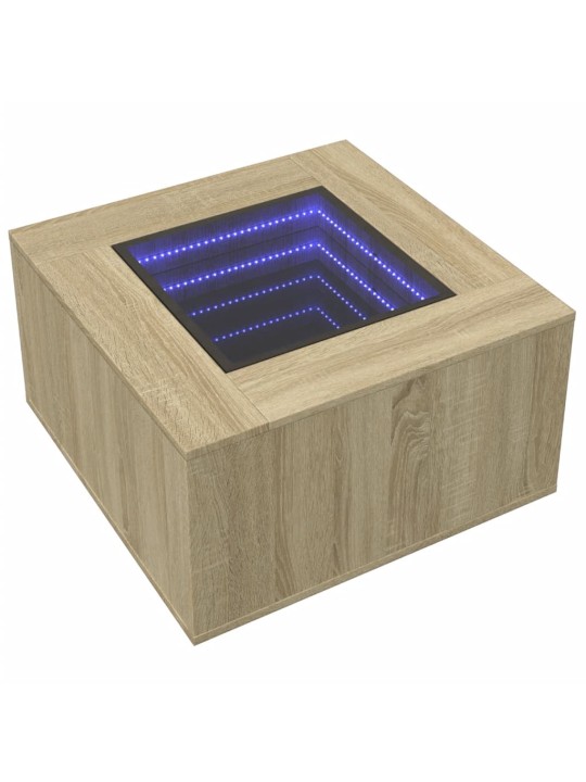 Kafijas galdiņš ar led, ozola, 60x60x40 cm, inženierijas koks