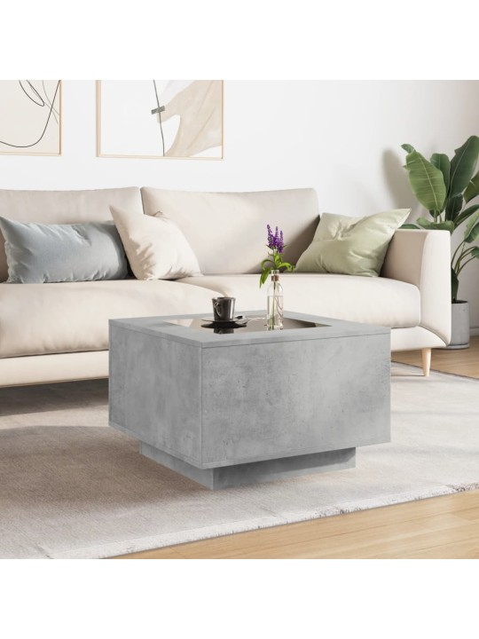 Kafijas galdiņš ar led, 60x60x40 cm, inženierijas koks