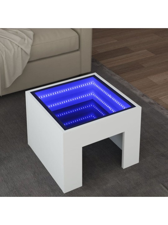 Kafijas galdiņš ar led, balts, 40x40x30 cm