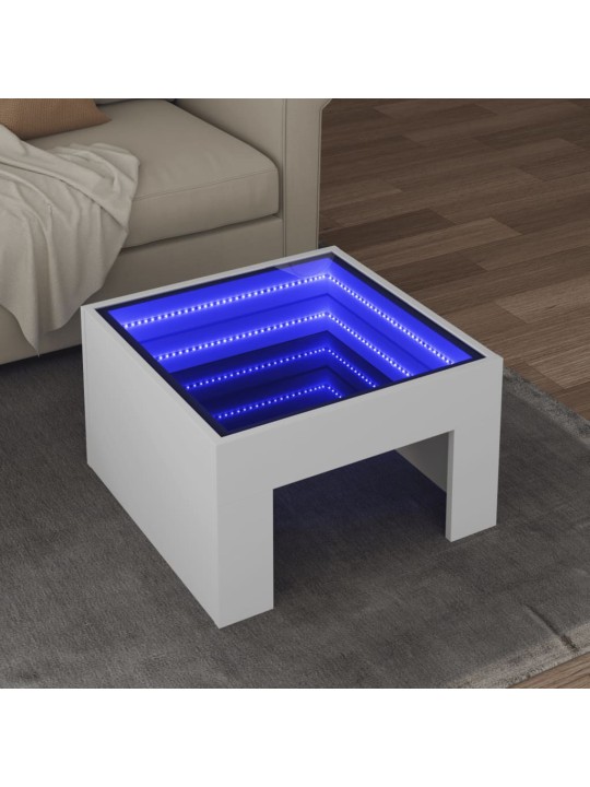 Kafijas galdiņš ar led, balts, 50x50x30 cm
