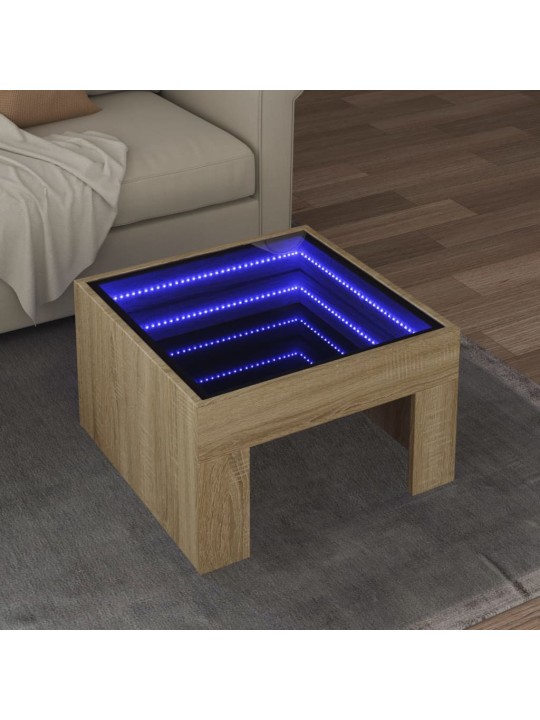Kafijas galdiņš ar led, ozola krāsa, 50x50x30 cm