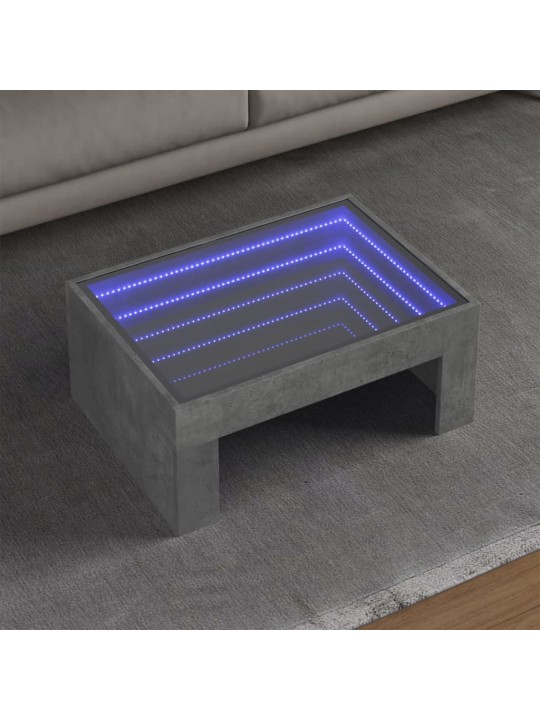 Kafijas galdiņš ar led, betona pelēks, 70x50x30 cm