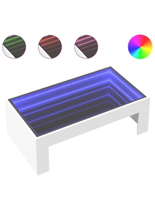 Kafijas galdiņš ar led, balts, 90x50x30 cm