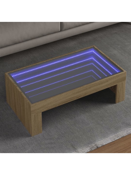 Kafijas galdiņš ar led, ozola krāsa, 90x50x30 cm
