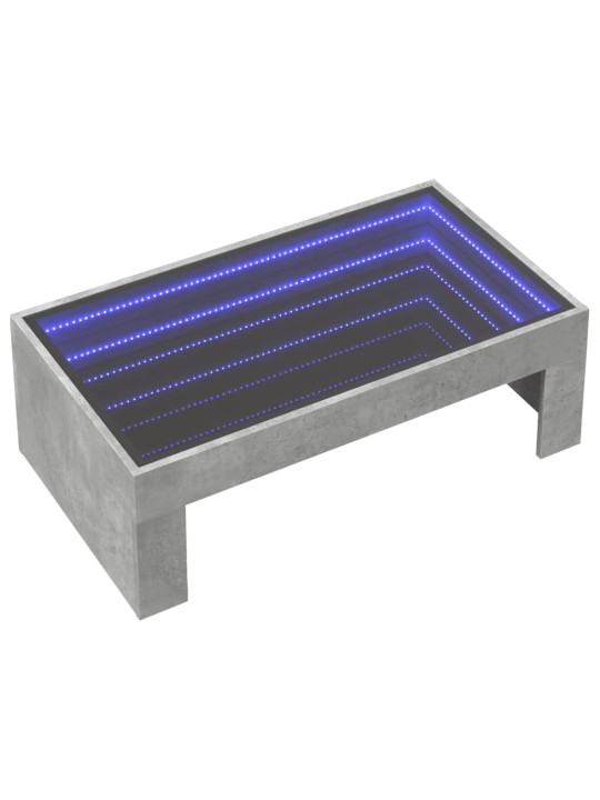 Kafijas galdiņš ar led, betona pelēks, 90x50x30 cm