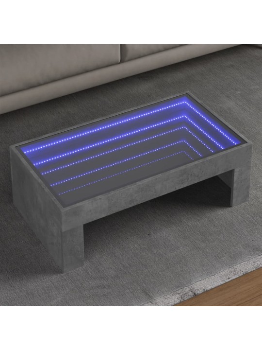 Kafijas galdiņš ar led, betona pelēks, 90x50x30 cm