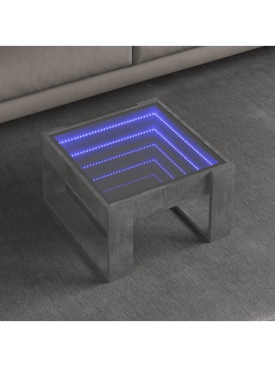 Kafijas galdiņš ar led, betona pelēks, 50x53x30 cm