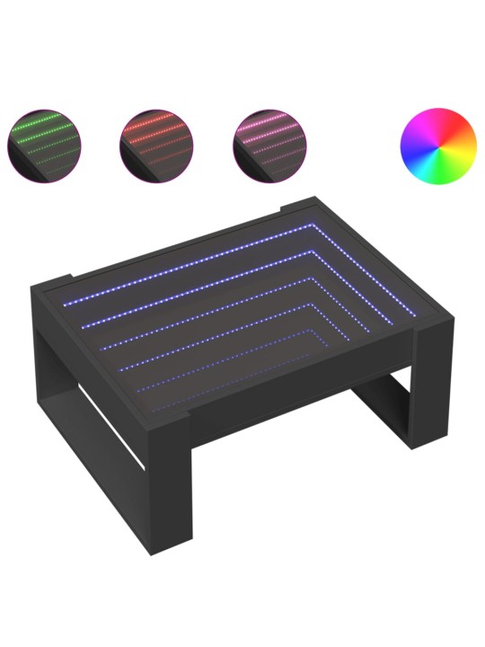 Kafijas galdiņš ar led, melns, 70x53x30 cm