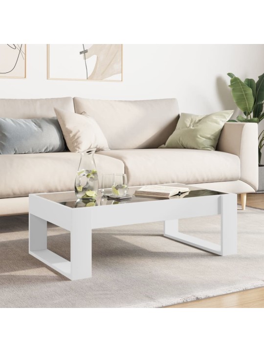 Kafijas galdiņš ar led, balts, 90x53x30 cm