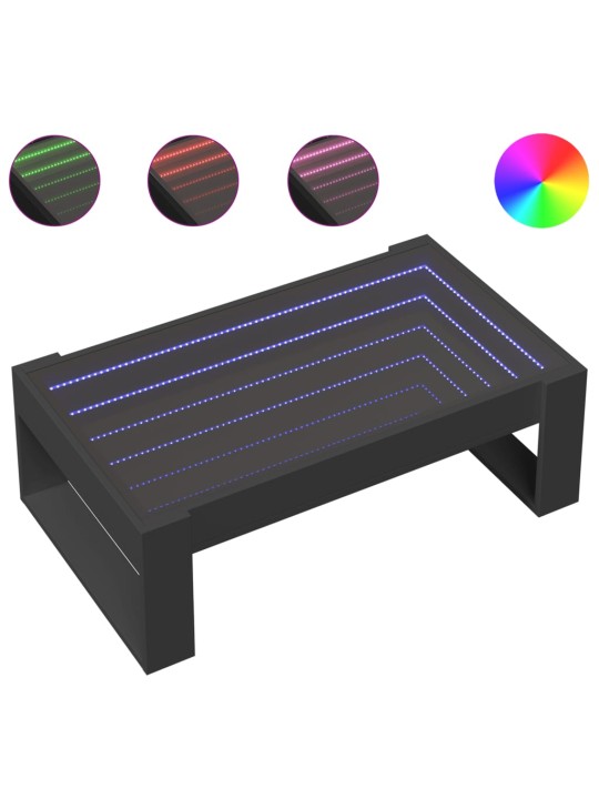 Kafijas galdiņš ar led, melns, 90x53x30 cm