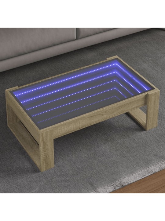 Kafijas galdiņš ar led, ozola krāsa, 90x53x30 cm