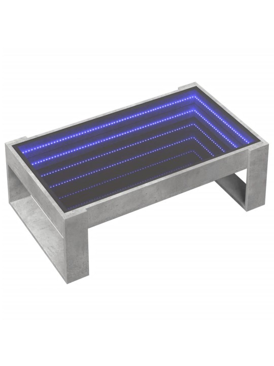 Kafijas galdiņš ar led, betona pelēks, 90x53x30 cm