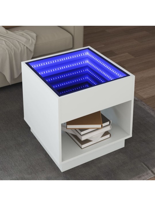 Kafijas galdiņš ar led, balts, 50x50x50 cm