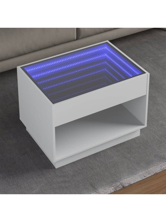 Kafijas galdiņš ar led, balts, 70x50x50 cm