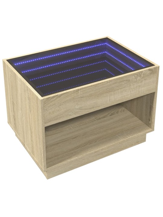 Kafijas galdiņš ar led, ozola krāsa, 70x50x50 cm