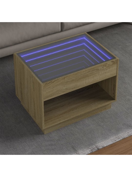 Kafijas galdiņš ar led, ozola krāsa, 70x50x50 cm