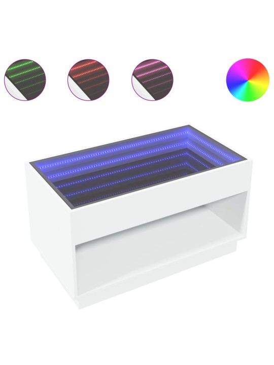 Kafijas galdiņš ar led, balts, 90x50x50 cm