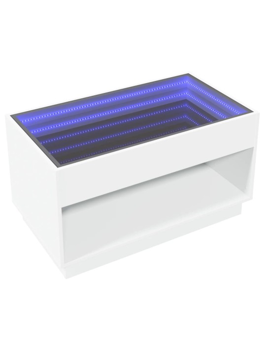 Kafijas galdiņš ar led, balts, 90x50x50 cm
