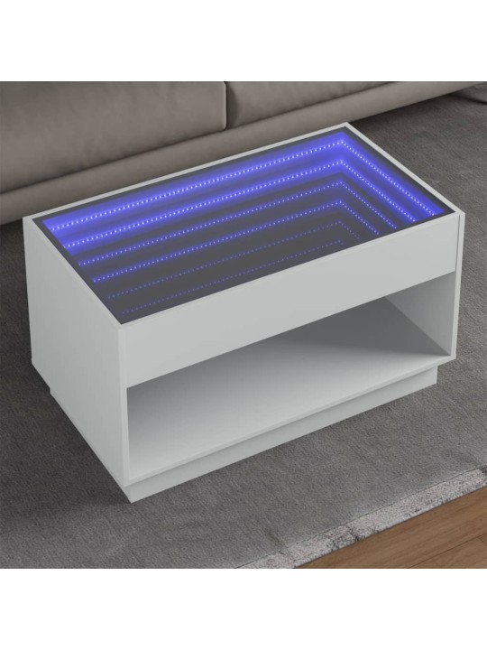 Kafijas galdiņš ar led, balts, 90x50x50 cm