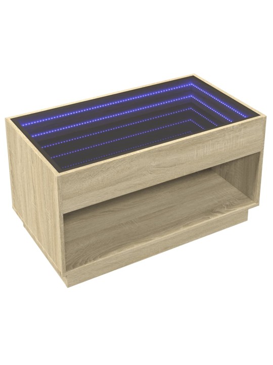 Kafijas galdiņš ar led, ozola krāsa, 90x50x50 cm
