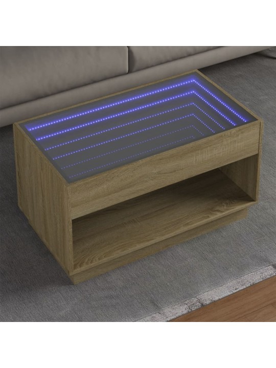 Kafijas galdiņš ar led, ozola krāsa, 90x50x50 cm