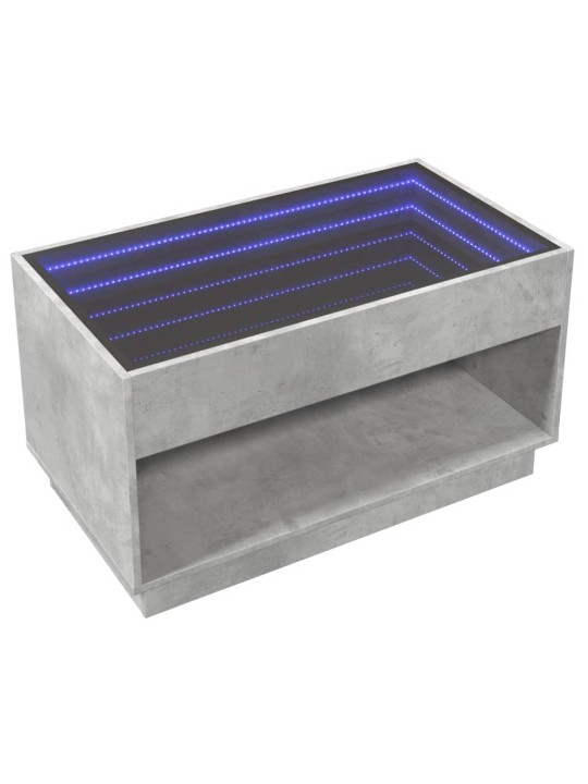 Kafijas galdiņš ar led, betona pelēks, 90x50x50 cm