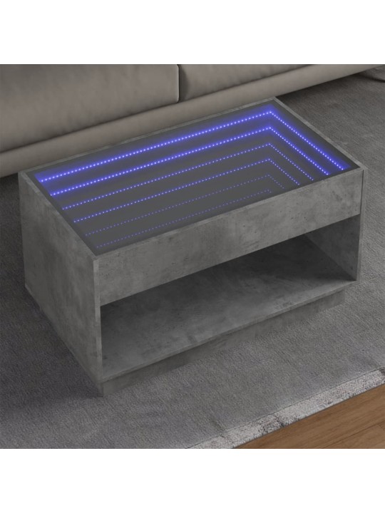 Kafijas galdiņš ar led, betona pelēks, 90x50x50 cm