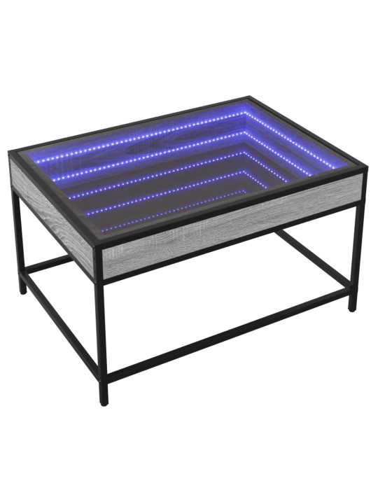Kafijas galdiņš ar led, pelēka ozolkoka krāsa, 70x50x41 cm