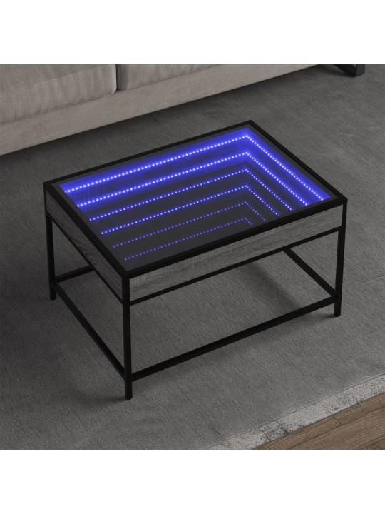 Kafijas galdiņš ar led, pelēka ozolkoka krāsa, 70x50x41 cm