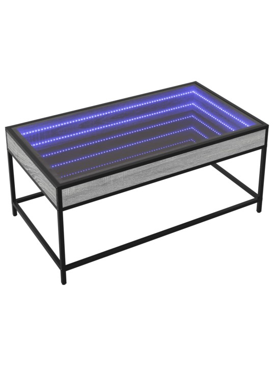 Kafijas galdiņš ar led, pelēka ozolkoka krāsa, 90x50x41 cm