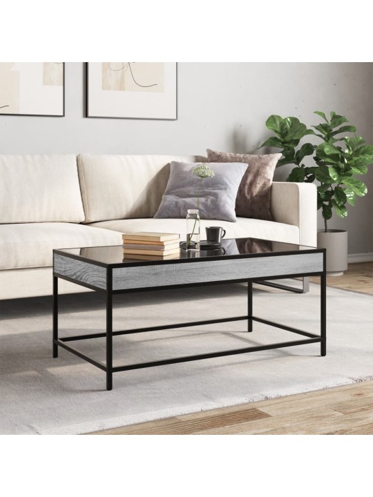Kafijas galdiņš ar led, pelēka ozolkoka krāsa, 90x50x41 cm