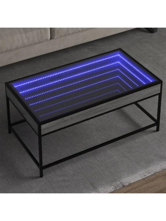 Kafijas galdiņš ar led, pelēka ozolkoka krāsa, 90x50x41 cm