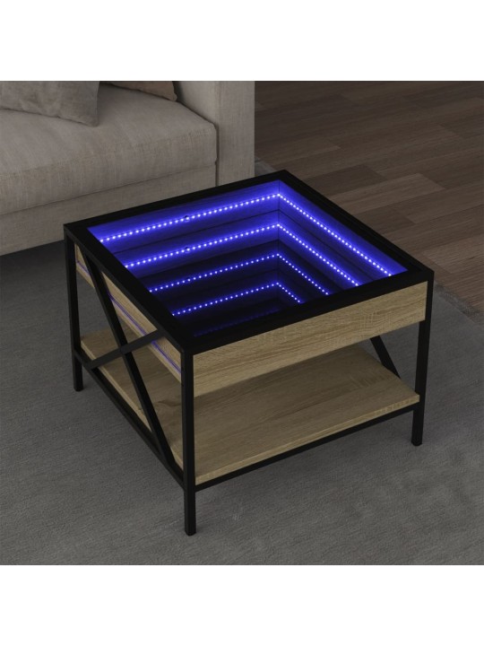 Kafijas galdiņš ar led, ozola krāsa, 50x50x38 cm