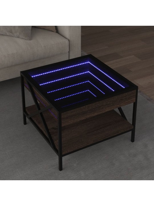 Kafijas galdiņš ar led, brūna ozola, 50x50x38 cm