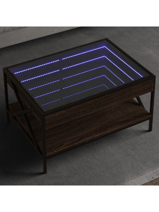 Kafijas galdiņš ar led, brūna ozola, 70x50x38 cm