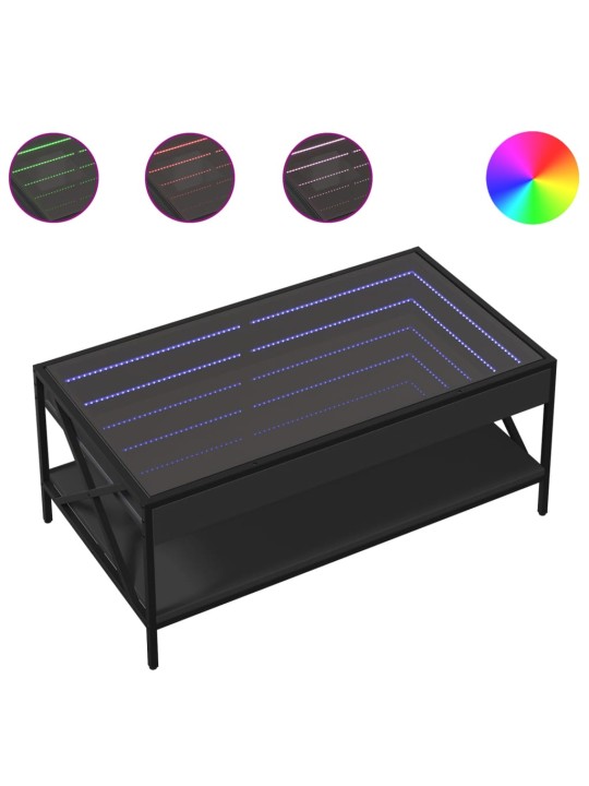 Kafijas galdiņš ar led, melns, 90x50x38 cm
