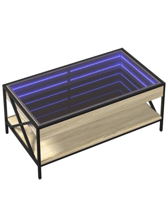 Kafijas galdiņš ar led, ozola krāsa, 90x50x38 cm