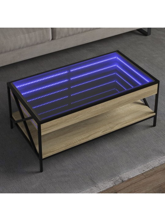Kafijas galdiņš ar led, ozola krāsa, 90x50x38 cm