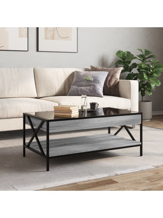 Kafijas galdiņš ar led, pelēka ozolkoka krāsa, 90x50x38 cm
