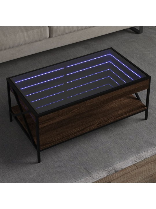 Kafijas galdiņš ar led, brūna ozola, 90x50x38 cm