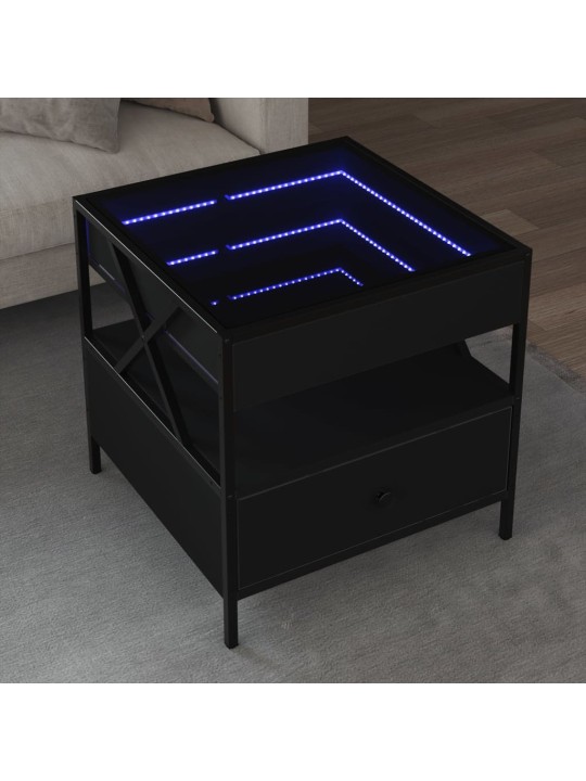 Kafijas galdiņš ar led, melns, 50x50x51 cm