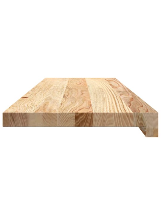 Kāpņu paklāji, 8gab., neapstrādāts, 80x30x2 cm, ozola masīvkoks