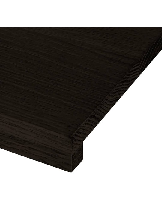 Kāpņu paklāji, 12gab., tumši brūna, 110x30x2cm, ozola masīvkoks