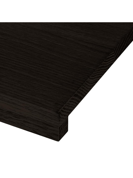 Kāpņu paklāji, 12gab., tumši brūna, 120x30x2cm, ozola masīvkoks