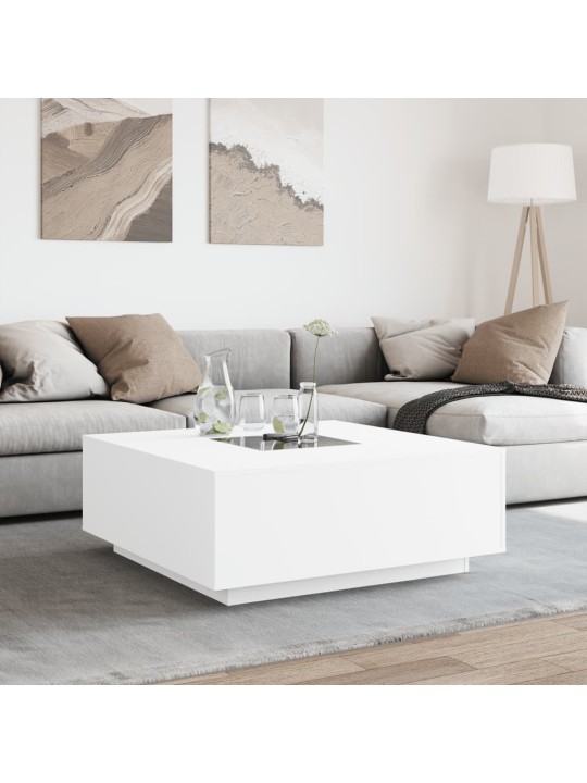 Kafijas galdiņš ar led, balts, 100x100x40 cm