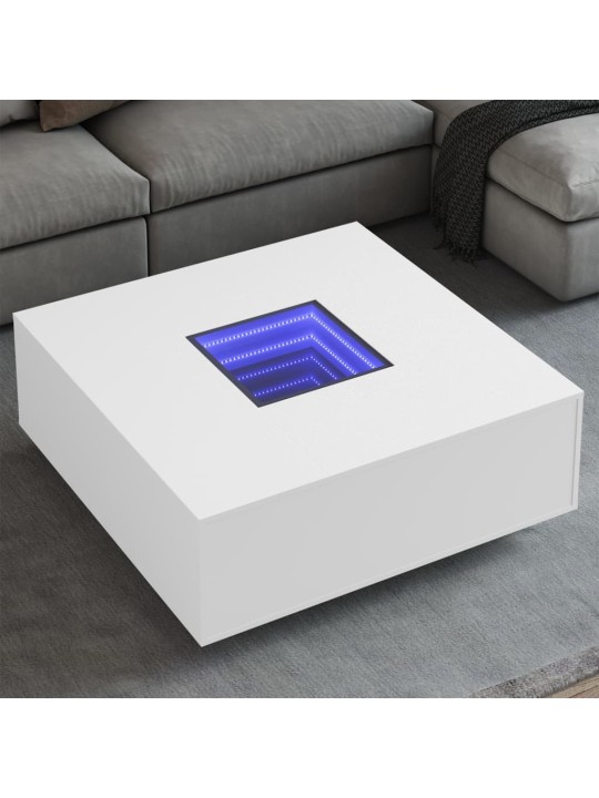 Kafijas galdiņš ar led, balts, 100x100x40 cm