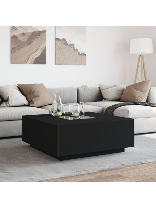 Kafijas galdiņš ar led, melns, 100x100x40 cm