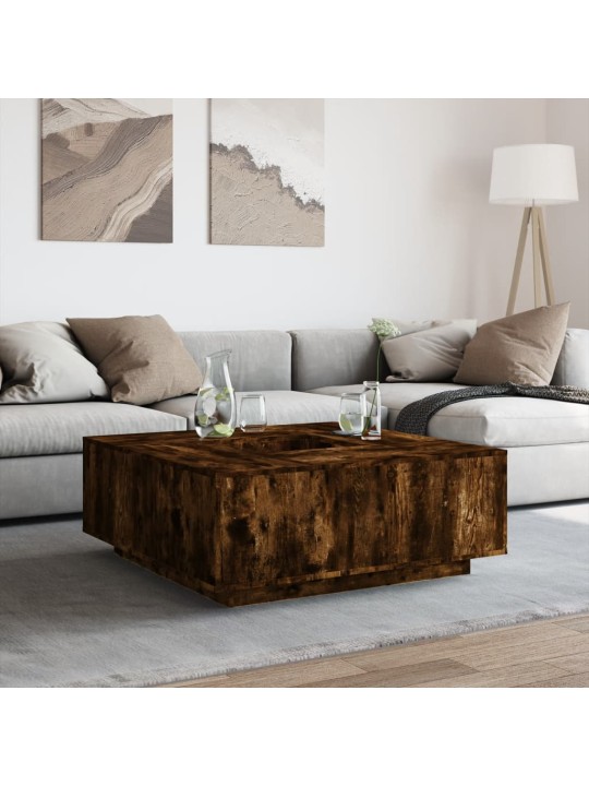 Kafijas galdiņš, koka krāsa, 100x100x40 cm, inženierijas koks