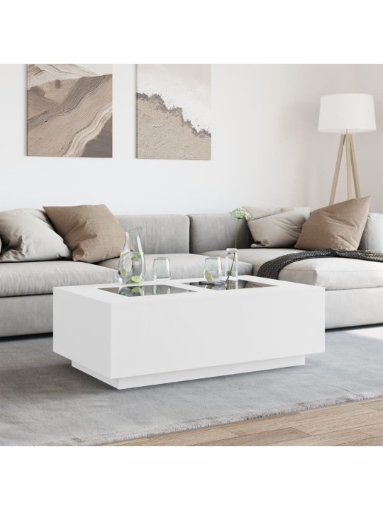 Kafijas galdiņš ar led, balts, 116x69x40 cm