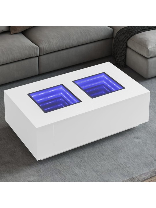 Kafijas galdiņš ar led, balts, 116x69x40 cm